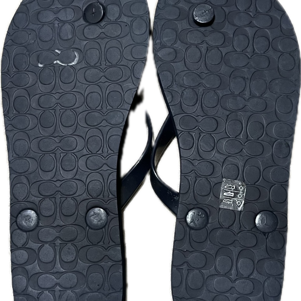 Like New Navy Blue Coach Flip Flops